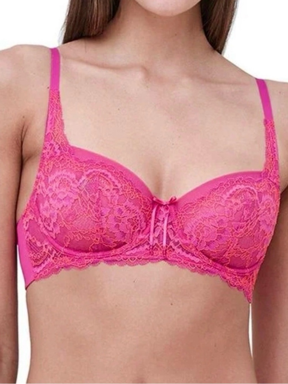 NWT-  Skarlett Blue Minx Lace Balconette Bra Hot Pink